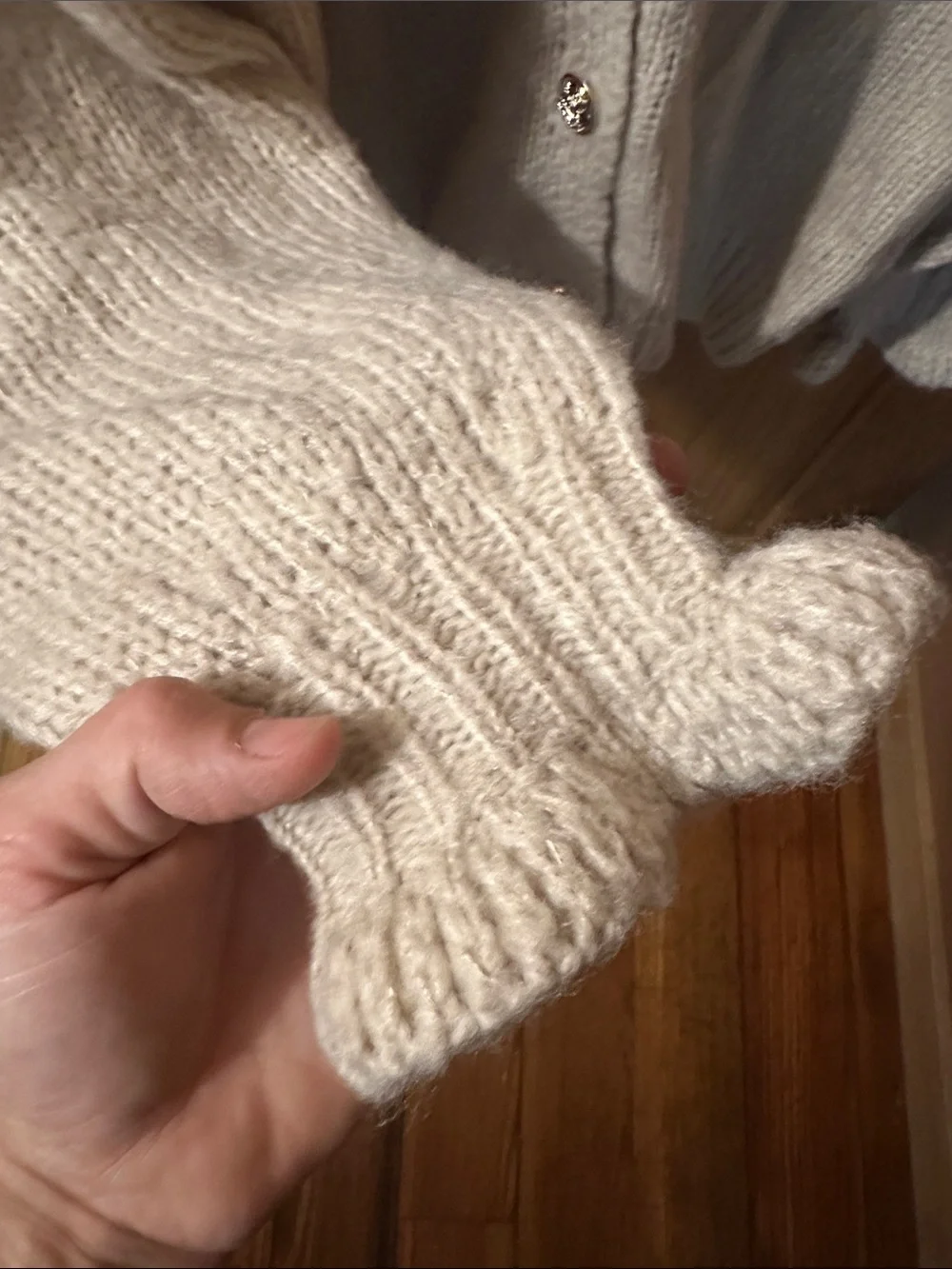 Cozy Cream Knit Button-Up Cardigan Sweater Lightweight